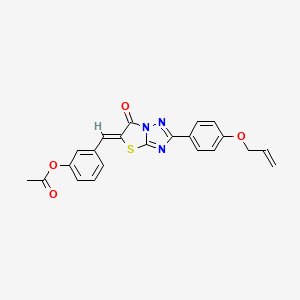 molecular formula C22H17N3O4S B11573912 3-[(Z)-{6-oxo-2-[4-(prop-2-en-1-yloxy)phenyl][1,3]thiazolo[3,2-b][1,2,4]triazol-5(6H)-ylidene}methyl]phenyl acetate 