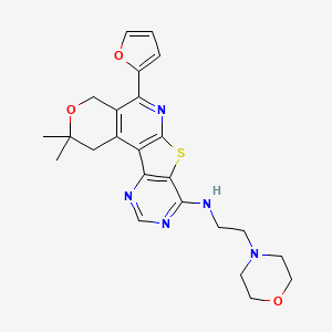 (5-Furan-2-yl-2,2-dimethyl-1,4-dihydro-2H-3-oxa-7-thia-6,9,11-triaza-benzo[c]fluoren-8-yl)-(2-morpholin-4-yl-ethyl)-amine