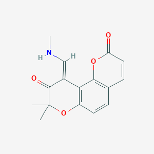 molecular formula C16H15NO4 B11573938 (10Z)-8,8-dimethyl-10-(methylaminomethylidene)pyrano[2,3-f]chromene-2,9-dione 