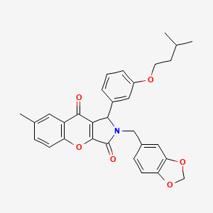 2-(1,3-Benzodioxol-5-ylmethyl)-7-methyl-1-[3-(3-methylbutoxy)phenyl]-1,2-dihydrochromeno[2,3-c]pyrrole-3,9-dione