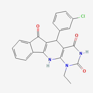 2-(3-chlorophenyl)-7-ethyl-5,7,9-triazatetracyclo[8.7.0.03,8.011,16]heptadeca-1(10),3(8),11,13,15-pentaene-4,6,17-trione