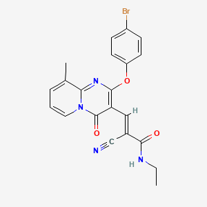 molecular formula C21H17BrN4O3 B11574003 (2E)-3-[2-(4-bromophenoxy)-9-methyl-4-oxo-4H-pyrido[1,2-a]pyrimidin-3-yl]-2-cyano-N-ethylprop-2-enamide 