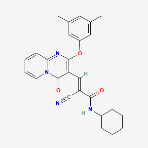 (2E)-2-cyano-N-cyclohexyl-3-[2-(3,5-dimethylphenoxy)-4-oxo-4H-pyrido[1,2-a]pyrimidin-3-yl]prop-2-enamide