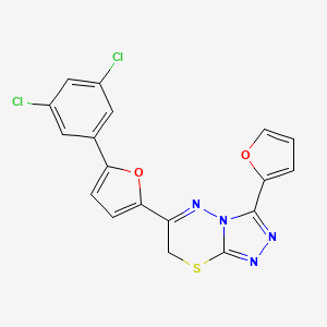 6-[5-(3,5-dichlorophenyl)furan-2-yl]-3-(furan-2-yl)-7H-[1,2,4]triazolo[3,4-b][1,3,4]thiadiazine