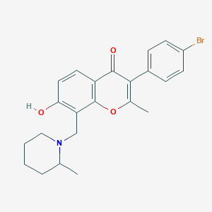 3-(4-bromophenyl)-7-hydroxy-2-methyl-8-[(2-methylpiperidin-1-yl)methyl]-4H-chromen-4-one