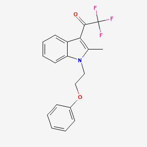 molecular formula C19H16F3NO2 B11574044 2,2,2-trifluoro-1-[2-methyl-1-(2-phenoxyethyl)-1H-indol-3-yl]ethanone 