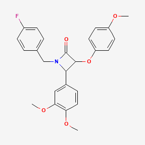 4-(3,4-Dimethoxyphenyl)-1-[(4-fluorophenyl)methyl]-3-(4-methoxyphenoxy)azetidin-2-one