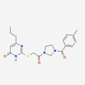 2-({2-[3-(4-Methylbenzoyl)imidazolidin-1-yl]-2-oxoethyl}thio)-6-propylpyrimidin-4-ol