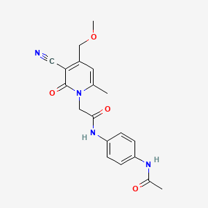 N-[4-(acetylamino)phenyl]-2-[3-cyano-4-(methoxymethyl)-6-methyl-2-oxopyridin-1(2H)-yl]acetamide