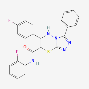 molecular formula C23H17F2N5OS B11574093 N-(2-fluorophenyl)-6-(4-fluorophenyl)-3-phenyl-6,7-dihydro-5H-[1,2,4]triazolo[3,4-b][1,3,4]thiadiazine-7-carboxamide 