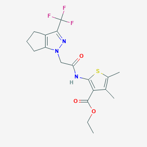 ethyl 4,5-dimethyl-2-({[3-(trifluoromethyl)-5,6-dihydrocyclopenta[c]pyrazol-1(4H)-yl]acetyl}amino)thiophene-3-carboxylate