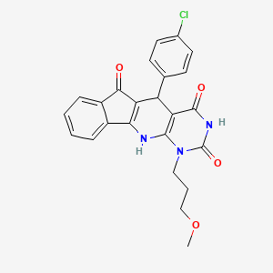 molecular formula C24H20ClN3O4 B11574148 2-(4-chlorophenyl)-7-(3-methoxypropyl)-5,7,9-triazatetracyclo[8.7.0.03,8.011,16]heptadeca-1(10),3(8),11,13,15-pentaene-4,6,17-trione 