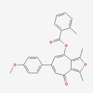 6-(4-methoxyphenyl)-1,3-dimethyl-4-oxo-4H-cyclohepta[c]furan-8-yl 2-methylbenzoate