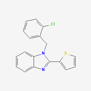 molecular formula C18H13ClN2S B11574192 1H-Benzoimidazole, 1-(2-chlorobenzyl)-2-(thiophen-2-yl)- 