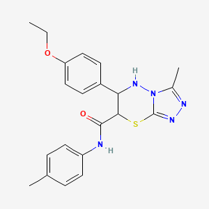 molecular formula C21H23N5O2S B11574226 6-(4-ethoxyphenyl)-3-methyl-N-(4-methylphenyl)-6,7-dihydro-5H-[1,2,4]triazolo[3,4-b][1,3,4]thiadiazine-7-carboxamide 