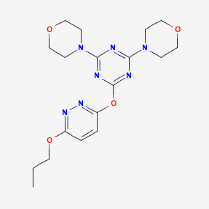 2,4-Bis(morpholin-4-YL)-6-[(6-propoxypyridazin-3-YL)oxy]-1,3,5-triazine