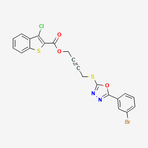 4-{[5-(3-Bromophenyl)-1,3,4-oxadiazol-2-yl]sulfanyl}but-2-yn-1-yl 3-chloro-1-benzothiophene-2-carboxylate