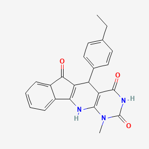 molecular formula C23H19N3O3 B11574259 2-(4-ethylphenyl)-7-methyl-5,7,9-triazatetracyclo[8.7.0.03,8.011,16]heptadeca-1(10),3(8),11,13,15-pentaene-4,6,17-trione 