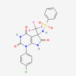 N-[1-(4-Chlorophenyl)-2,4,6-trioxo-5-(trifluoromethyl)-1H,2H,3H,4H,5H,6H,7H-pyrrolo[2,3-D]pyrimidin-5-YL]benzenesulfonamide