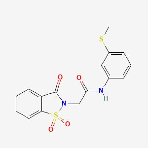 2-(1,1-dioxido-3-oxo-1,2-benzothiazol-2(3H)-yl)-N-[3-(methylsulfanyl)phenyl]acetamide