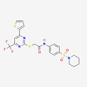 N-[4-(piperidin-1-ylsulfonyl)phenyl]-2-{[4-(thiophen-2-yl)-6-(trifluoromethyl)pyrimidin-2-yl]sulfanyl}acetamide