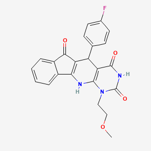 2-(4-fluorophenyl)-7-(2-methoxyethyl)-5,7,9-triazatetracyclo[8.7.0.03,8.011,16]heptadeca-1(10),3(8),11,13,15-pentaene-4,6,17-trione