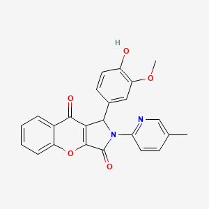 molecular formula C24H18N2O5 B11574429 1-(4-Hydroxy-3-methoxyphenyl)-2-(5-methylpyridin-2-yl)-1,2-dihydrochromeno[2,3-c]pyrrole-3,9-dione 