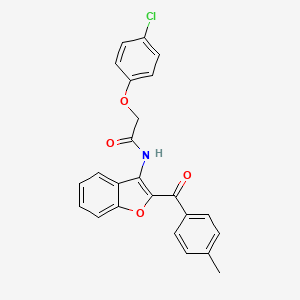 molecular formula C24H18ClNO4 B11574445 2-(4-chlorophenoxy)-N-[2-(4-methylbenzoyl)-1-benzofuran-3-yl]acetamide 