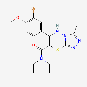 molecular formula C17H22BrN5O2S B11574451 6-(3-bromo-4-methoxyphenyl)-N,N-diethyl-3-methyl-6,7-dihydro-5H-[1,2,4]triazolo[3,4-b][1,3,4]thiadiazine-7-carboxamide 