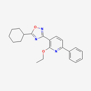 molecular formula C21H23N3O2 B11574458 3-(5-Cyclohexyl-1,2,4-oxadiazol-3-yl)-2-ethoxy-6-phenylpyridine 