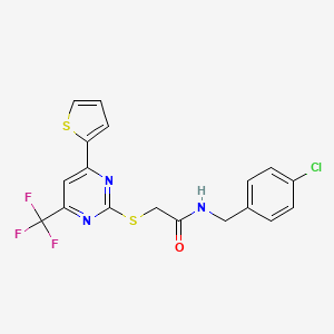 N-(4-chlorobenzyl)-2-{[4-(thiophen-2-yl)-6-(trifluoromethyl)pyrimidin-2-yl]sulfanyl}acetamide