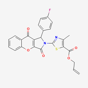 molecular formula C25H17FN2O5S B11574465 prop-2-en-1-yl 2-[1-(4-fluorophenyl)-3,9-dioxo-3,9-dihydrochromeno[2,3-c]pyrrol-2(1H)-yl]-4-methyl-1,3-thiazole-5-carboxylate 