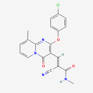 molecular formula C20H15ClN4O3 B11574475 (2E)-3-[2-(4-chlorophenoxy)-9-methyl-4-oxo-4H-pyrido[1,2-a]pyrimidin-3-yl]-2-cyano-N-methylprop-2-enamide 