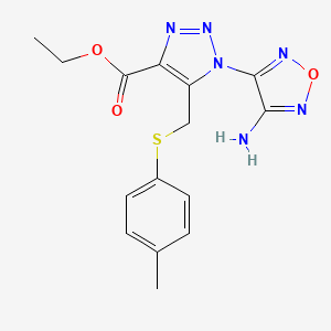 ethyl 1-(4-amino-1,2,5-oxadiazol-3-yl)-5-{[(4-methylphenyl)thio]methyl}-1H-1,2,3-triazole-4-carboxylate