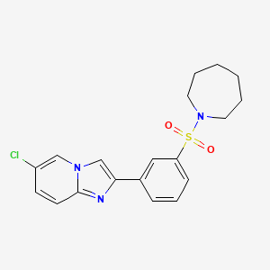 molecular formula C19H20ClN3O2S B11574494 2-[3-(Azepan-1-ylsulfonyl)phenyl]-6-chloroimidazo[1,2-a]pyridine 