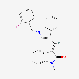 (3E)-3-{[1-(2-fluorobenzyl)-1H-indol-3-yl]methylidene}-1-methyl-1,3-dihydro-2H-indol-2-one