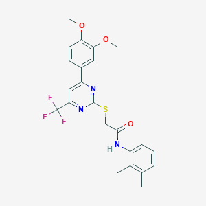 2-{[4-(3,4-dimethoxyphenyl)-6-(trifluoromethyl)pyrimidin-2-yl]sulfanyl}-N-(2,3-dimethylphenyl)acetamide