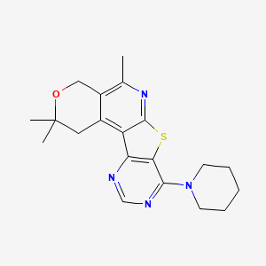 4,4,8-trimethyl-13-piperidin-1-yl-5-oxa-11-thia-9,14,16-triazatetracyclo[8.7.0.02,7.012,17]heptadeca-1,7,9,12(17),13,15-hexaene