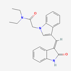 N,N-diethyl-2-{3-[(E)-(2-oxo-1,2-dihydro-3H-indol-3-ylidene)methyl]-1H-indol-1-yl}acetamide