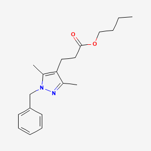 molecular formula C19H26N2O2 B11574567 butyl 3-(1-benzyl-3,5-dimethyl-1H-pyrazol-4-yl)propanoate 