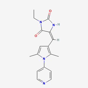 (5E)-5-{[2,5-dimethyl-1-(pyridin-4-yl)-1H-pyrrol-3-yl]methylidene}-3-ethylimidazolidine-2,4-dione