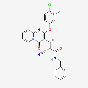 molecular formula C26H19ClN4O3 B11574589 (2E)-N-benzyl-3-[2-(4-chloro-3-methylphenoxy)-4-oxo-4H-pyrido[1,2-a]pyrimidin-3-yl]-2-cyanoprop-2-enamide 