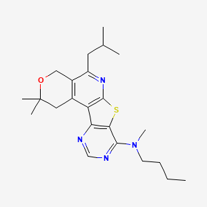 N-butyl-N,4,4-trimethyl-8-(2-methylpropyl)-5-oxa-11-thia-9,14,16-triazatetracyclo[8.7.0.02,7.012,17]heptadeca-1(10),2(7),8,12(17),13,15-hexaen-13-amine