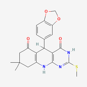 5-(1,3-benzodioxol-5-yl)-8,8-dimethyl-2-methylsulfanyl-5,7,9,10-tetrahydro-1H-pyrimido[4,5-b]quinoline-4,6-dione