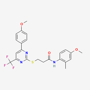 N-(4-methoxy-2-methylphenyl)-3-{[4-(4-methoxyphenyl)-6-(trifluoromethyl)pyrimidin-2-yl]sulfanyl}propanamide