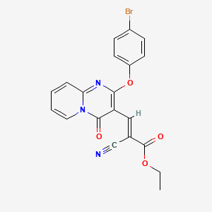 ethyl (2E)-3-[2-(4-bromophenoxy)-4-oxo-4H-pyrido[1,2-a]pyrimidin-3-yl]-2-cyanoprop-2-enoate