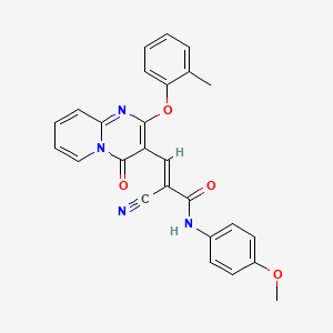 (2E)-2-cyano-N-(4-methoxyphenyl)-3-[2-(2-methylphenoxy)-4-oxo-4H-pyrido[1,2-a]pyrimidin-3-yl]prop-2-enamide