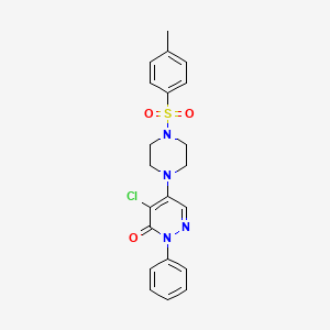 molecular formula C21H21ClN4O3S B11574722 4-chloro-5-{4-[(4-methylphenyl)sulfonyl]piperazin-1-yl}-2-phenylpyridazin-3(2H)-one 