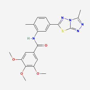 3,4,5-trimethoxy-N-[2-methyl-5-(3-methyl[1,2,4]triazolo[3,4-b][1,3,4]thiadiazol-6-yl)phenyl]benzamide