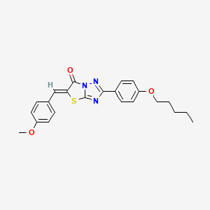 molecular formula C23H23N3O3S B11574753 (5Z)-5-(4-methoxybenzylidene)-2-[4-(pentyloxy)phenyl][1,3]thiazolo[3,2-b][1,2,4]triazol-6(5H)-one 